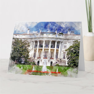 Carte De Remerciements Maison Blanche à Washington DC en aquarelle
