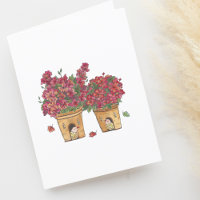 Maisons d'oiseaux Plantes Potées Aquarelle Noir