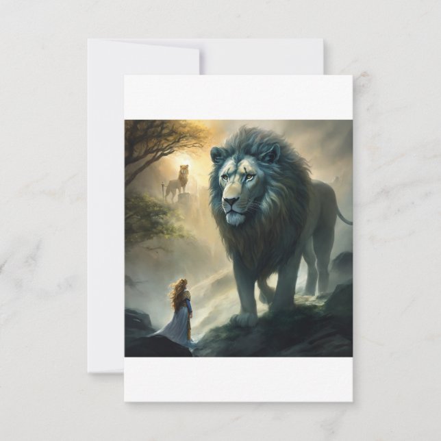Carte De Remerciements Majestic Roar : Lion et Guardian sur le thème de l (Devant)