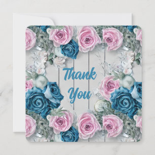 Carte De Remerciements Majestic White Brick Shabby Nautica rose pâle