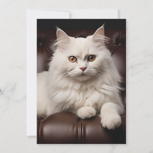 Carte De Remerciements Majestic white cat