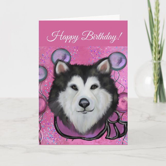 Carte De Remerciements Malamute d'Alaska (Devant)