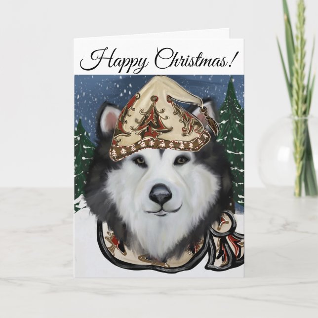 Carte De Remerciements Malamute d'Alaska (Devant)