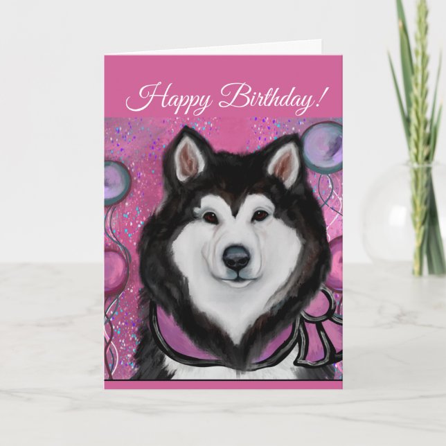Carte De Remerciements Malamute d'Alaska (Devant)