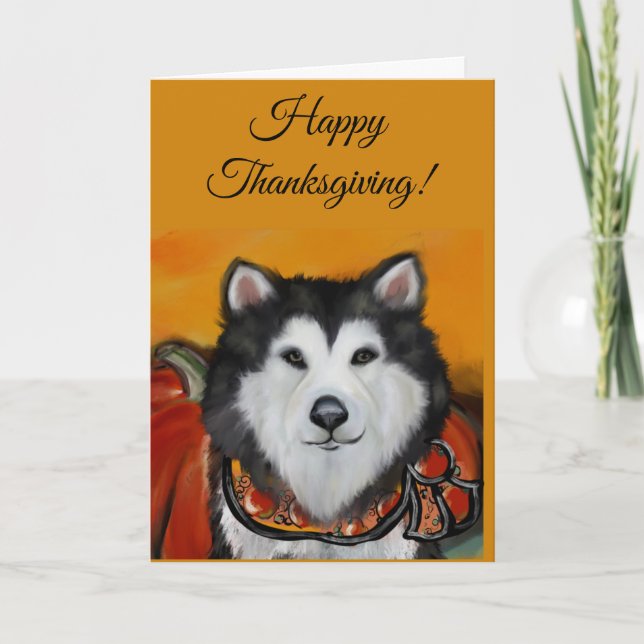 Carte De Remerciements Malamute d'Alaska              (Devant)