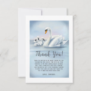 Carte De Remerciements Mama Swan avec Baby shower bébé