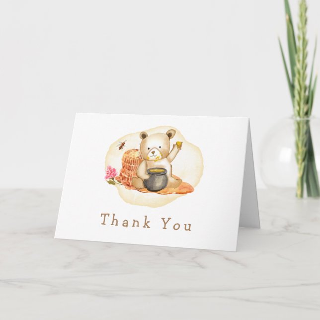 Carte De Remerciements Mama To Bee Teddy Bear Honeycomb Baby shower (Devant)