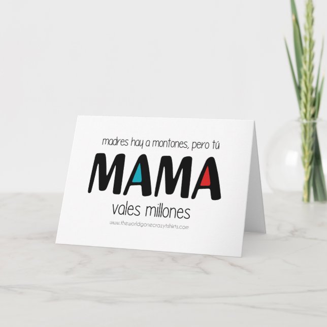 Carte De Remerciements Mama vales millones (Devant)