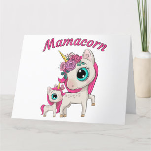 Carte De Remerciements Mamacorn : Mère's Day Cadeau Maman & fille Unicorn