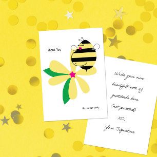 Carte De Remerciements Maman Abeille Fleur Jaune Baby Bump