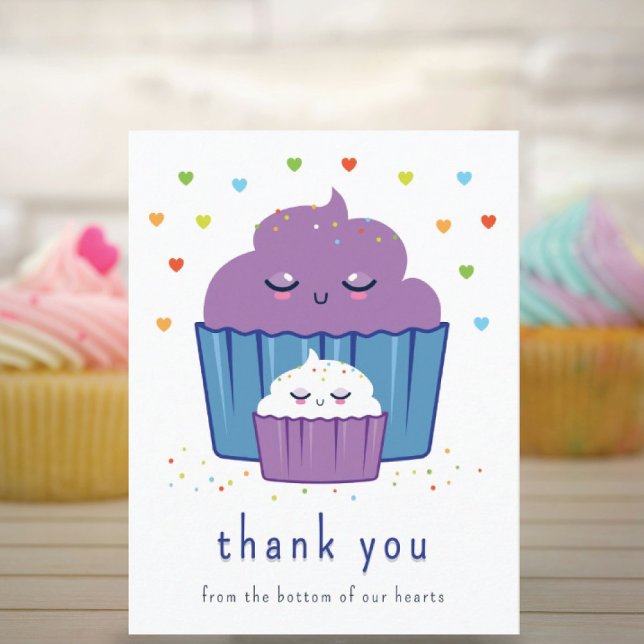 Carte De Remerciements Maman & Baby Cupcake (Créateur téléchargé)