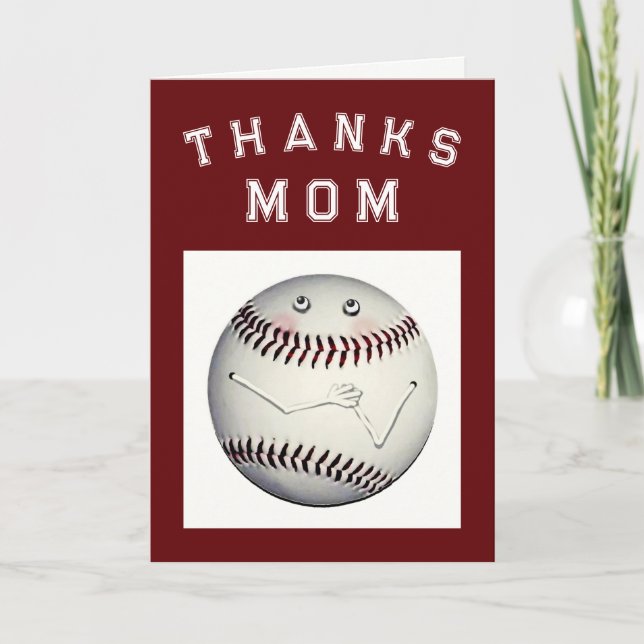 Carte De Remerciements Maman du baseball (Devant)
