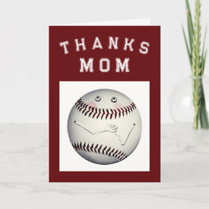 Carte De Remerciements Maman du baseball