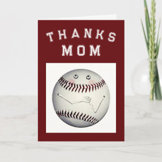 Carte De Remerciements Maman du baseball
