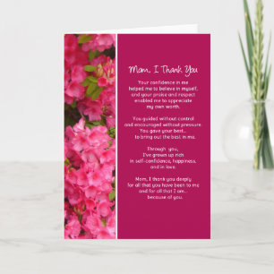 Carte De Remerciements Maman, je Merci...