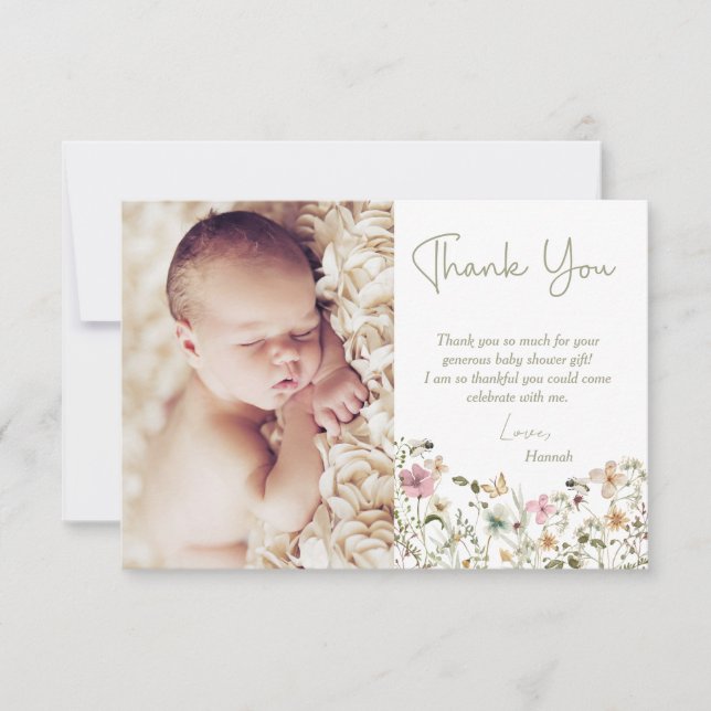 Carte De Remerciements Maman to Bee Baby shower (Devant)