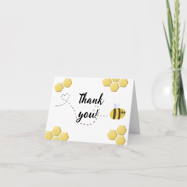 Carte De Remerciements Maman to Bee mignonne Baby shower (Devant)