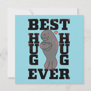 Carte De Remerciements Manatee - Meilleur Hug Jamais - Hug - Conception A