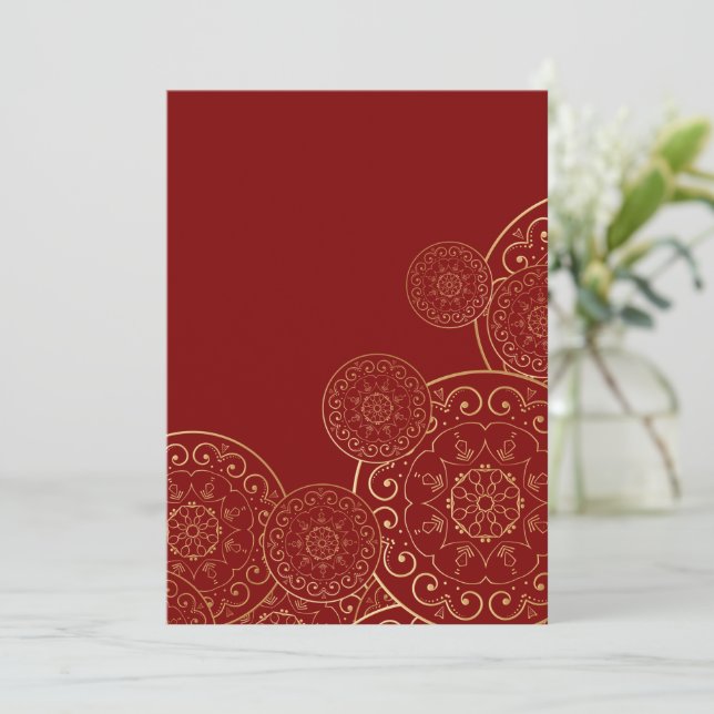 Carte De Remerciements Mandala 50 de luxe (Debout devant)