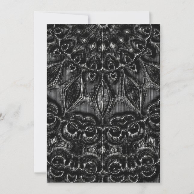 Carte de remerciements Mandala Charbon (Devant)