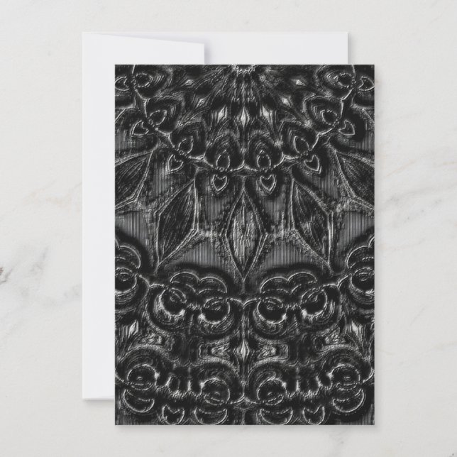 Carte de remerciements Mandala Charbon (Devant)