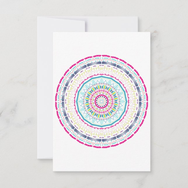 Carte De Remerciements mandala coloré (Devant)