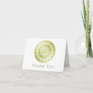 Carte De Remerciements Mandala de mariage à dentelle verte