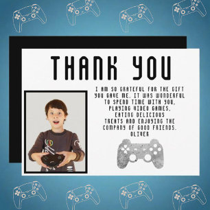 Carte De Remerciements Manette de jeu vidéo photo d'anniversaire