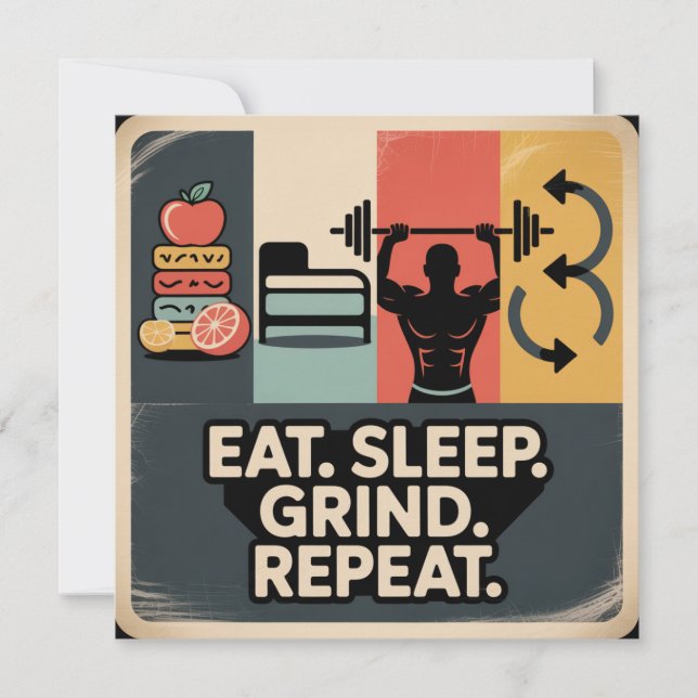 Carte De Remerciements Manger. Dormir. Bûcher. Répéter (Devant)
