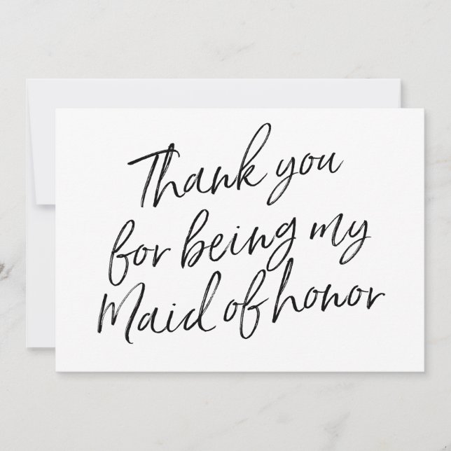 Carte De Remerciements Manuscrit chic "Merci pour être ma domestique (Devant)