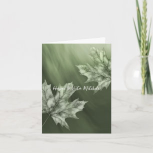Carte De Remerciements maples feuille accent mousse dégradé vert