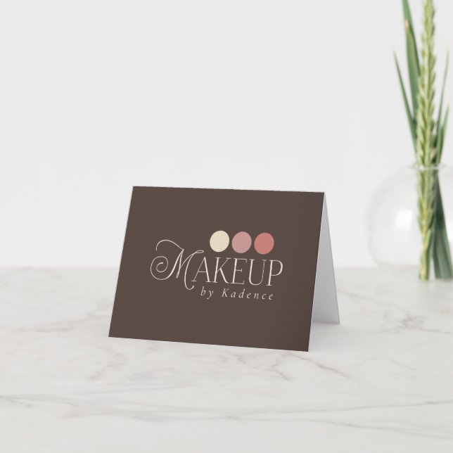 Carte De Remerciements Maquilleuse sous Marque Personnalisée (Devant)