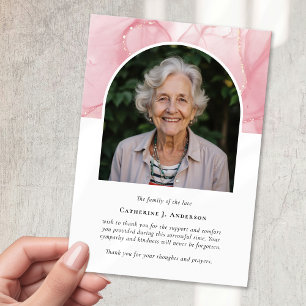 Carte De Remerciements Marbre rose Sympathy Funeral Memorial