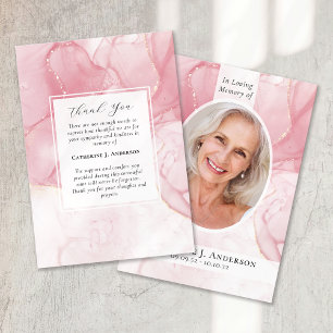 Carte De Remerciements Marbre rose Sympathy Funeral Memorial