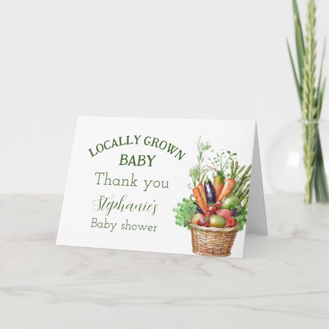 Carte De Remerciements Marché des Baby showers cultivés localement (Devant)