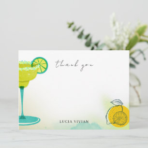 Carte De Remerciements Margarita Couleur Eau Verte Lime Shower de Mariage