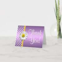 Carte de remerciements marguerite pourpre et jaune