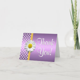 Carte de remerciements marguerite pourpre et jaune