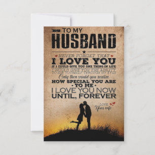 Carte De Remerciements Mari Je T'Aime Maintenant Jusqu'À Forever