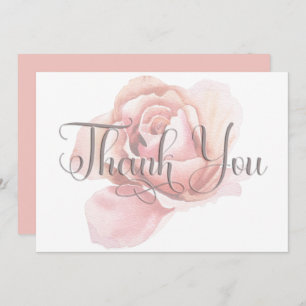 Carte De Remerciements Mariage à fleurs rose unique