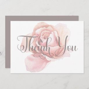 Carte De Remerciements Mariage à fleurs rose unique