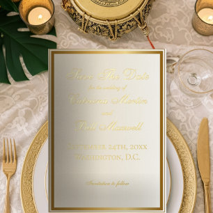Carte de remerciements Mariage à huile d'or à crèm