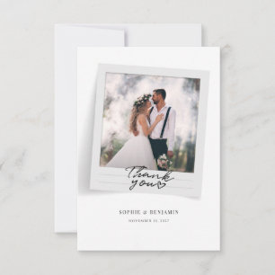Carte De Remerciements Mariage à la main avec cadre photo mignon