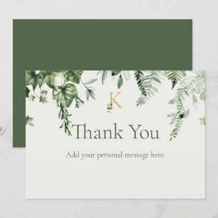 Carte De Remerciements Mariage à l'Ivy & Sage Monogram
