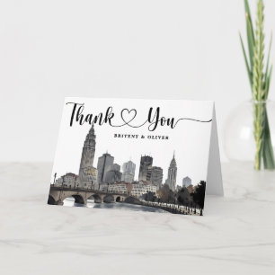 Carte De Remerciements Mariage à Nashville Tennessee avec ciel à l'aquare