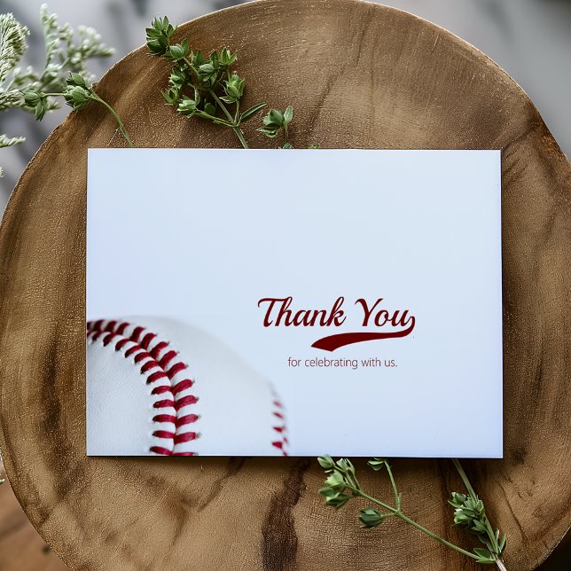 Carte De Remerciements Mariage à thème de baseball plié (Créateur téléchargé)