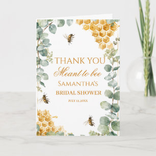 Carte De Remerciements Mariage Abeille à miel en eucalyptus en nid d'abei