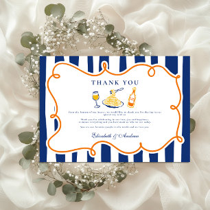 Carte De Remerciements Mariage alimentaire italien de la marine Doodles