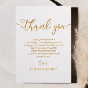 Carte De Remerciements Mariage Anniversaire Minimaliste Champagne