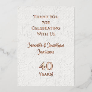 Carte de Remerciements Mariage Anniversaire Rose G